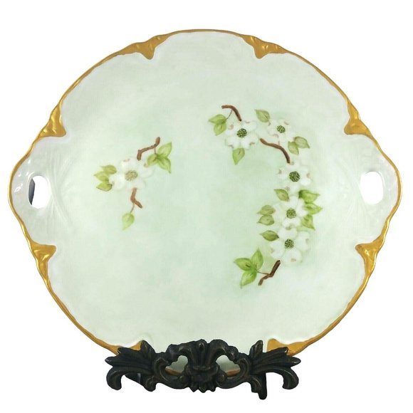 Serving Plate Ceramic Platter w/ Handles Hand Painted Signed Effie Taylor - Picture 3 of 9